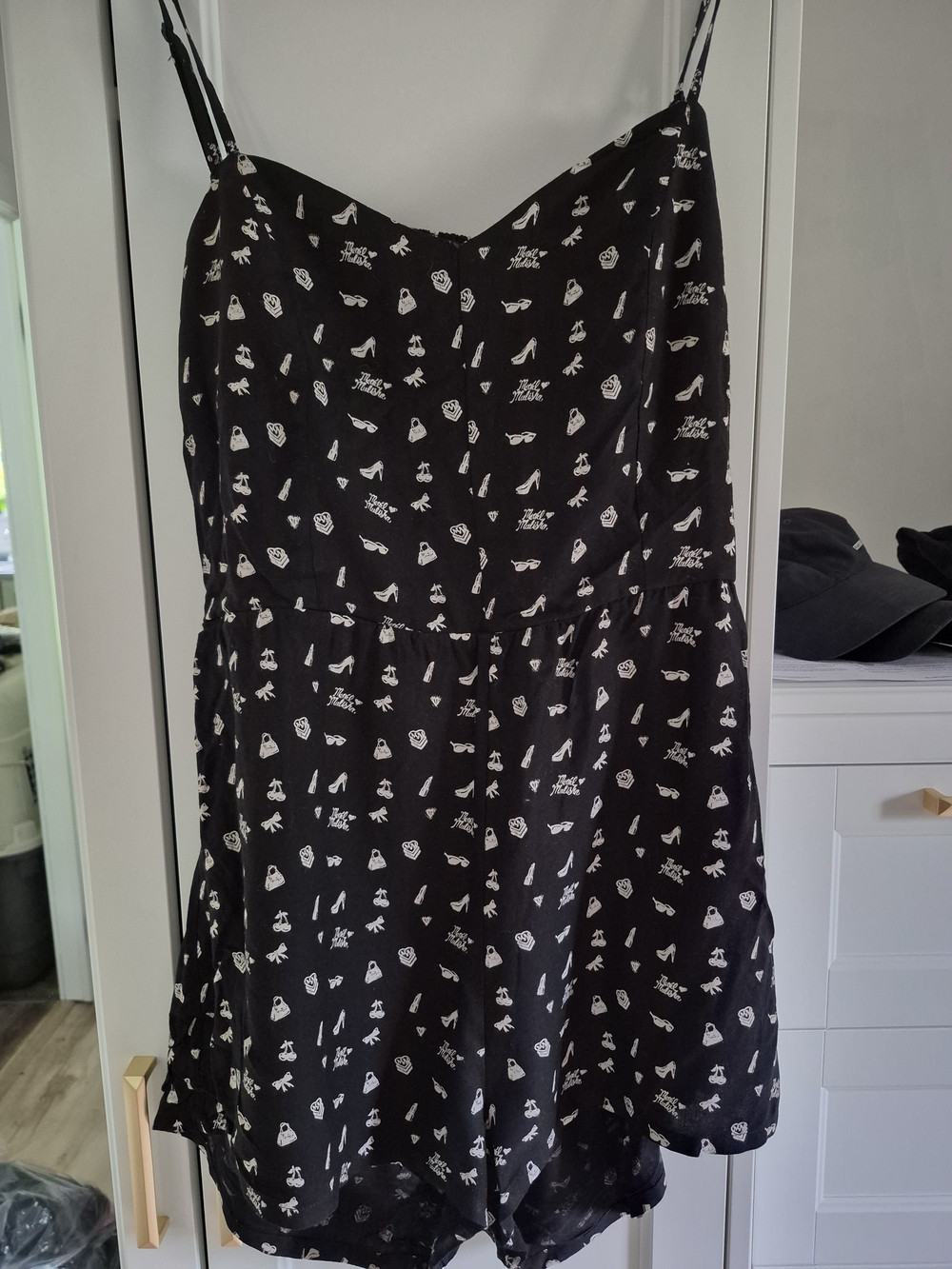 Metal Mulisha Black Printed Romper with Novelty Icons